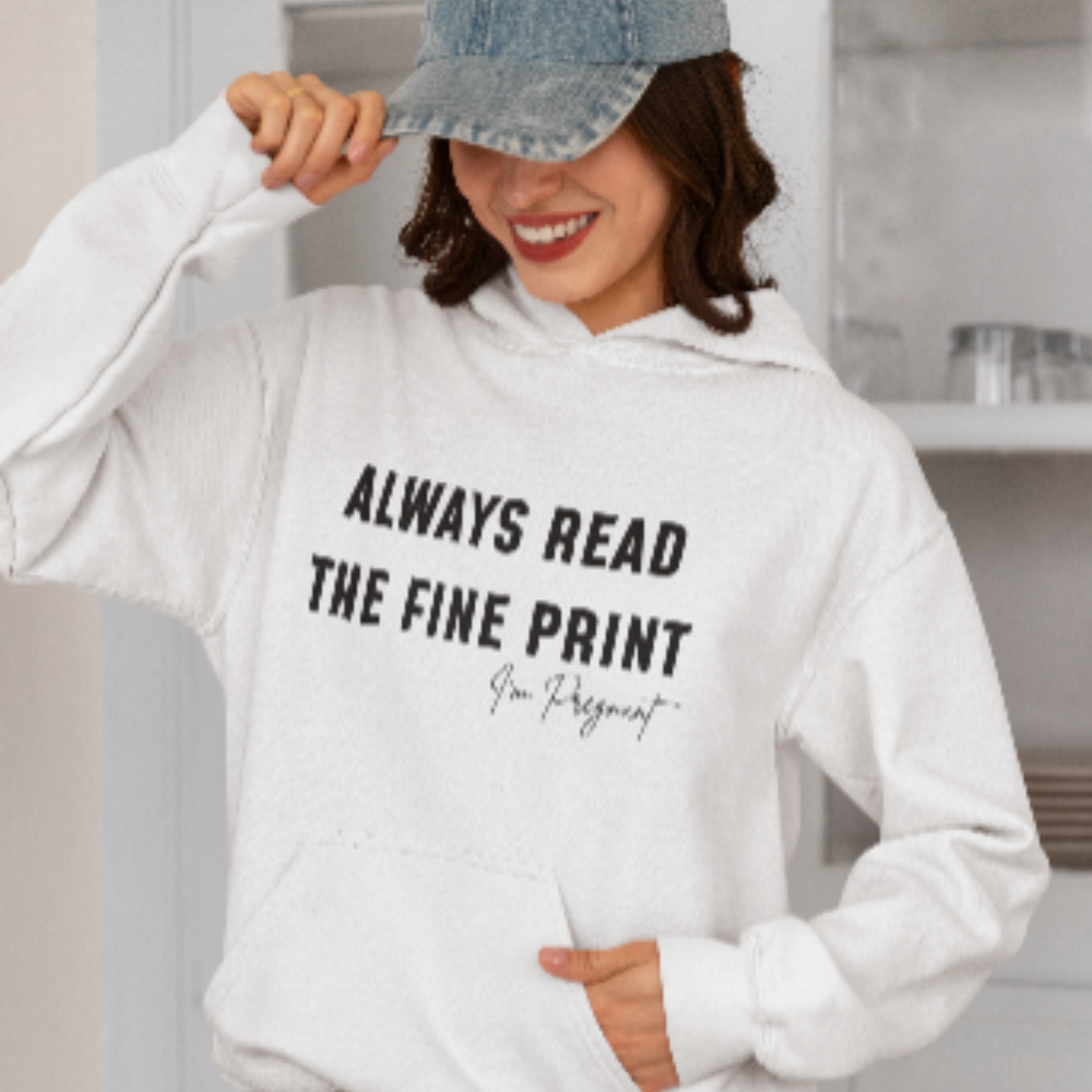 Fine Print I'm Pregnant Hoodie