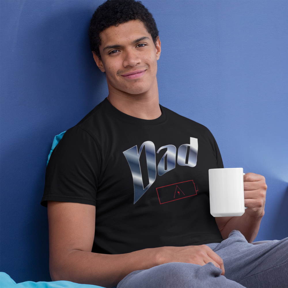 Dad Battery Low T-Shirt – Durable Cotton Classic Fit Tee
