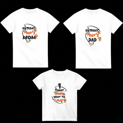 1-Year-Old Birthday Boy Family T-Shirt Bundle