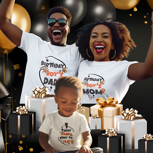 1-Year-Old Birthday Boy Family T-Shirt Bundle