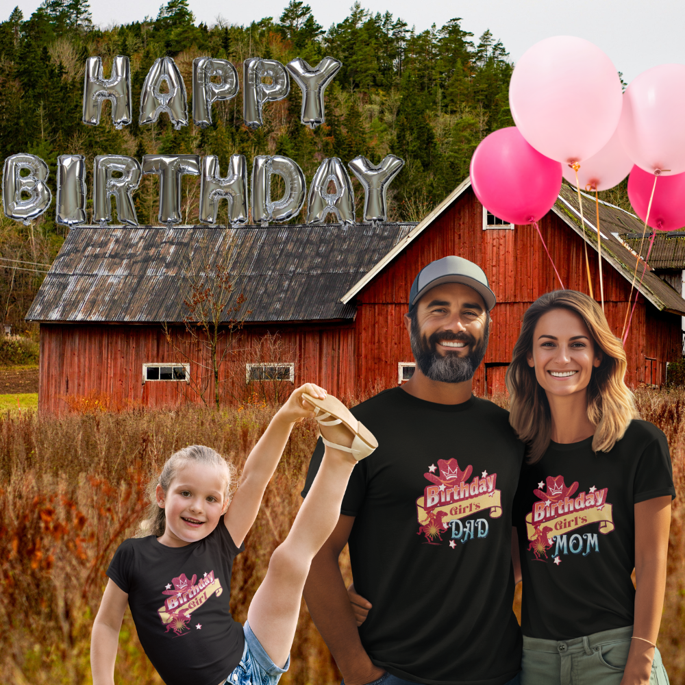 Birthday Girl's Tee Family Bundle (kid size)- Cowgirl Theme