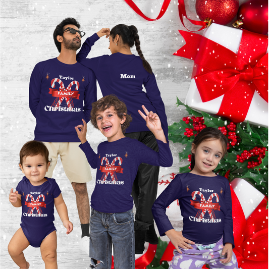 Personalized Family Christmas Long Sleeve Shirt Bundle