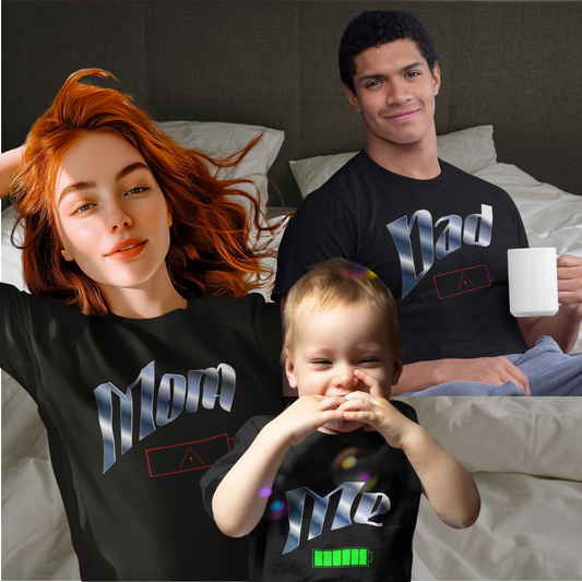 Family Battery Status T Shirt Bundle
