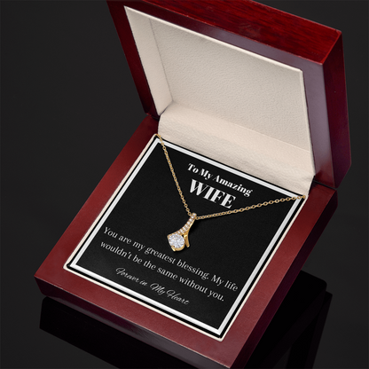 My Amazing Wife-Forever in My Heart Pendant Necklace