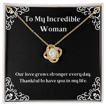 To My Incredible Woman Pendant Necklace