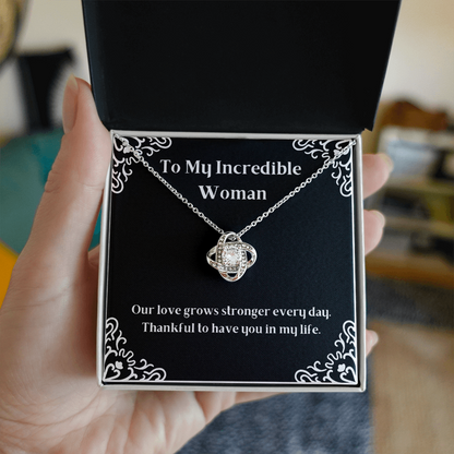 To My Incredible Woman Pendant Necklace