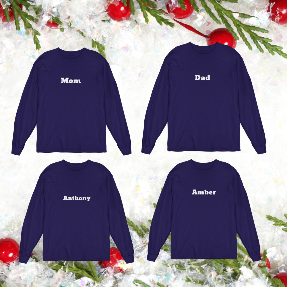 Personalized Family Christmas Long Sleeve Shirt Bundle