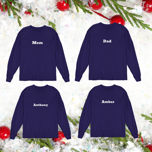 Personalized Family Christmas Long Sleeve Shirt Bundle